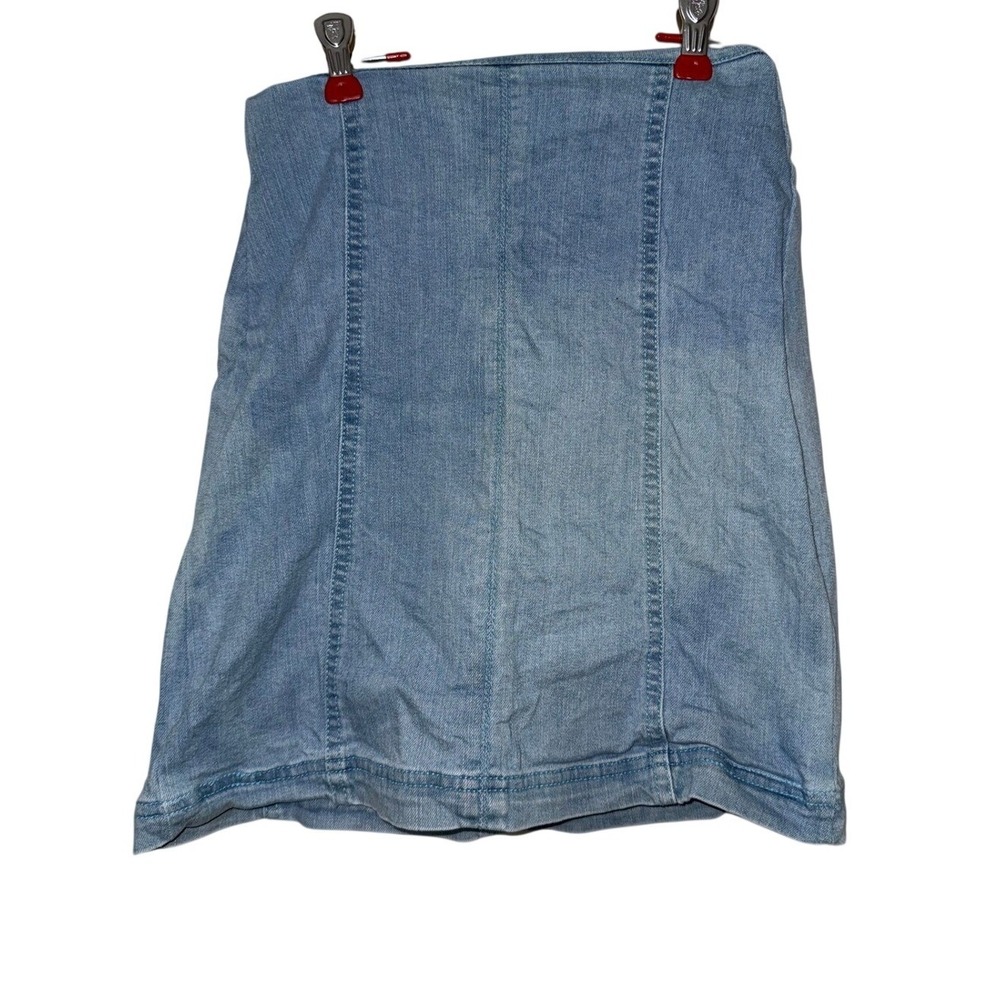 Harper Heritage Light Wash Denim Mini Skirt Back Zipper